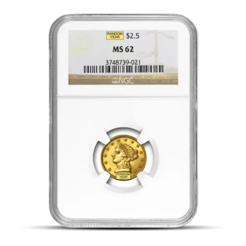 $2.50 Liberty Quarter Gold Eagle (MS62, NGC or PCGS, Random)