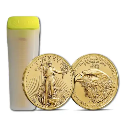 2024 1/2 oz American Gold Eagle Tube (40 Coins, BU)