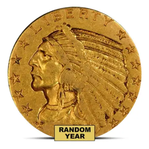$5 Indian Gold Half Eagle Coin (VF, Random)