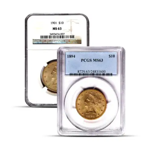 $10 Liberty Gold Eagle Coin (MS63, NGC or PCGS)
