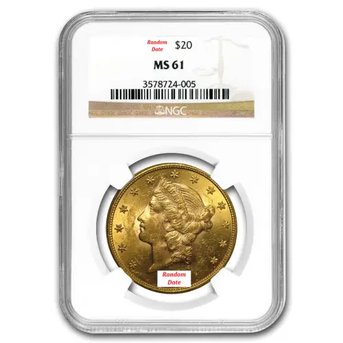 Gold American $20 Liberty - NGC MS61