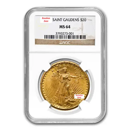 Gold American $20 St. Gaudens - NGC MS64