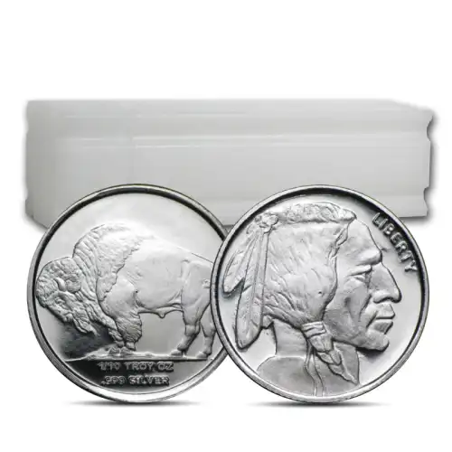 1/10 oz Buffalo Silver Round - Lot, Roll, or Tube of 50 Pieces