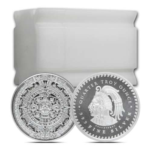 1/4 oz Aztec Calendar Silver Round .999 Fine (Tube of 20)