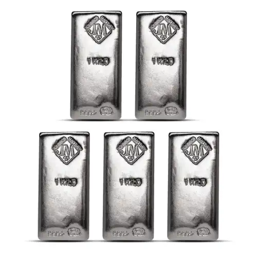 1 Kilo Johnson Matthey Silver Bar - Lot of 5