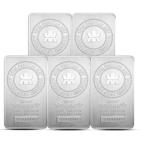10 oz RCM Silver Bar (Lot of 5)