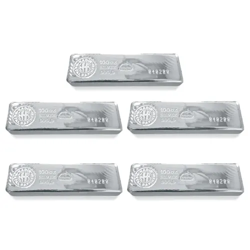 100 oz Nadir Silver Bar - Lot of 5