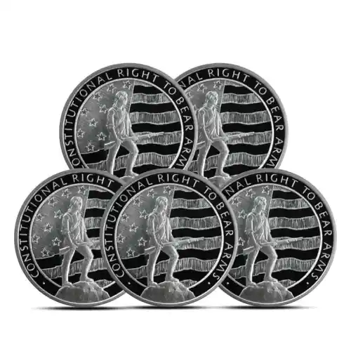 2 oz Second Amendment Silver Round (Lot of 5)