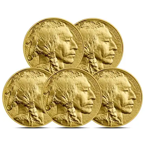 2024 1 oz American Buffalo Gold Coin BU (Lot of 5)