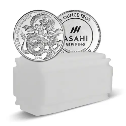 2024 1 oz Asahi Lunar Dragon Silver Round (Roll of 20)