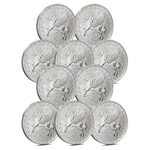 Lot of 10 - 2023 1 oz St Helena Pegasus Jennie Norris Silver Coin (BU)