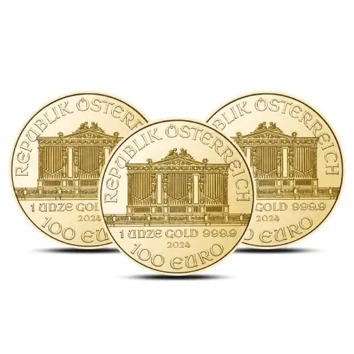 Lot of 3 - 2024 1 oz Austrian Gold Philharmonic Coin (BU)