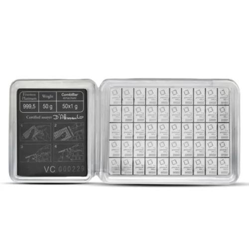 50x1 Gram Valcambi Platinum CombiBar (In Assay)