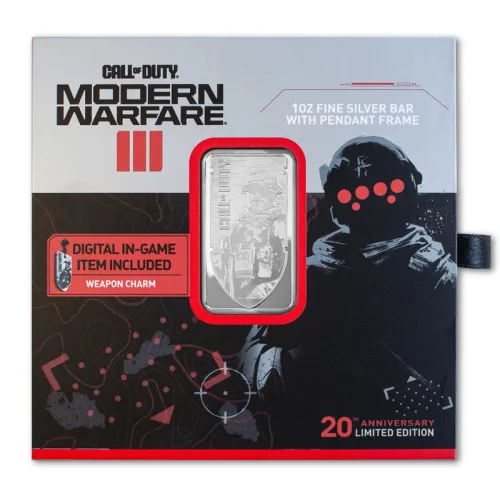 1 oz PAMP MWIII Call of Duty Silver Bar (In Bezel)