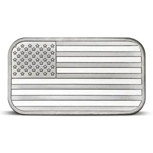 Silver 1 oz SilverTowne Flag Bar
