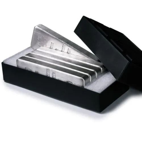 Box of 5 - 100 oz PAMP Silver Cast Bar