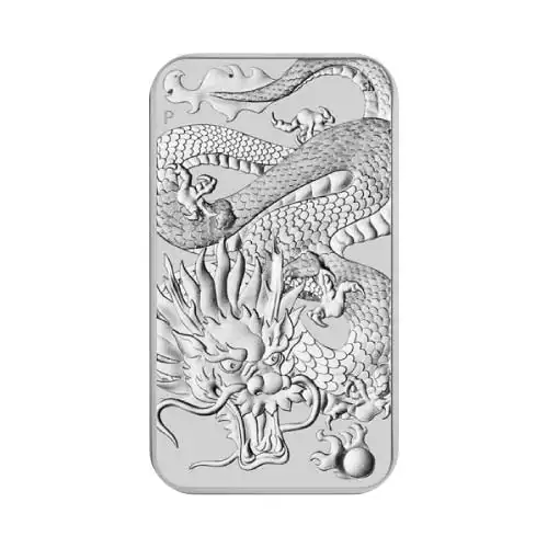 2022 Australia Perth Rectangular Dragon 1 oz Silver BU