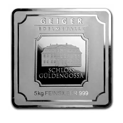 Silver 5 Kilo Geiger Edelmetalle Square Bar (Original)