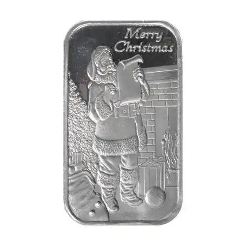 Silver - 1 oz Christmas Bar (Santa's List)