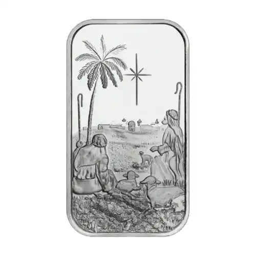 Silver - 1 oz Christmas Bar (Shepherds Following Star)
