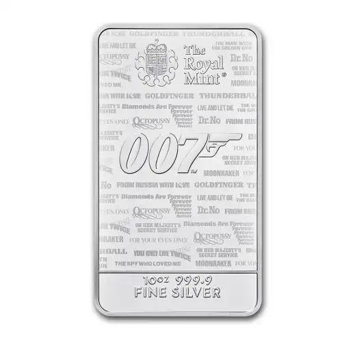 Silver 10 oz James Bond No Time To Die Bar