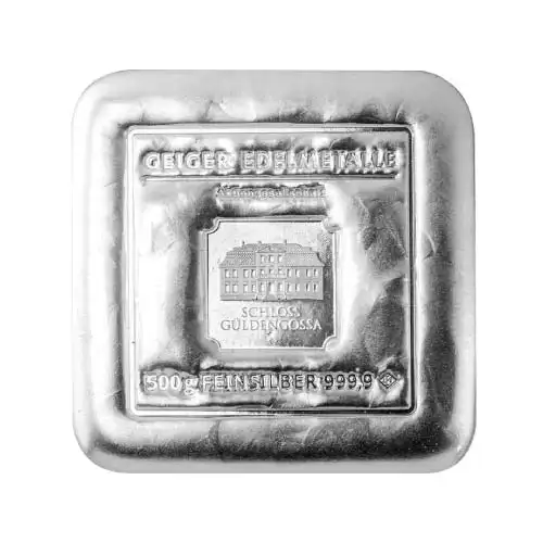 Silver 500 Gram Geiger Edelmetalle Cast Bar