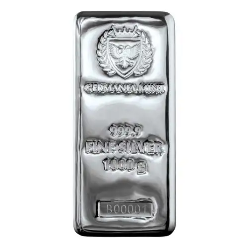 Silver 1 Kilo Germania Mint Cast Bar
