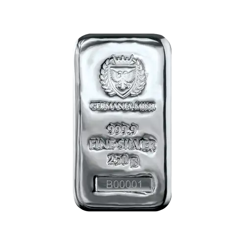 Silver 250 Gram Germania Mint Cast Bar