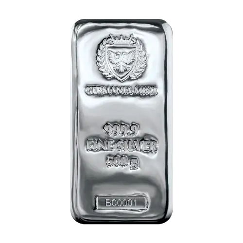 Silver 500 Gram Germania Mint Cast Bar