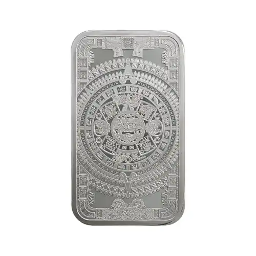 Silver 5 oz Aztec Calendar Bar