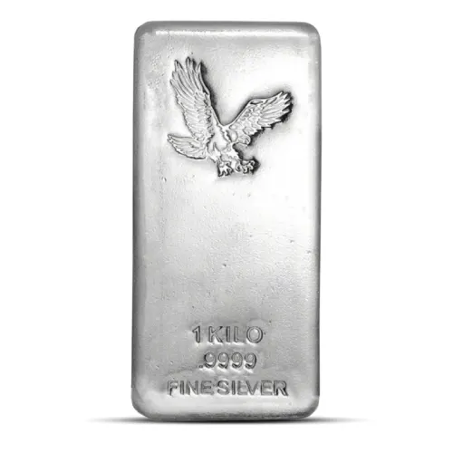 1 Kilo Eagle Silver Bar (Poured, CNT Minting)