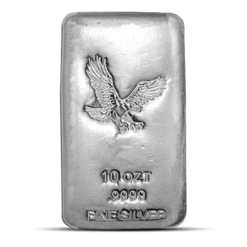 10 oz Eagle Silver Bar (Poured, CNT Minting)