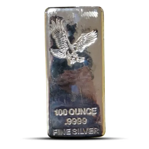 100 oz CNT Eagle Silver Bar (Poured)
