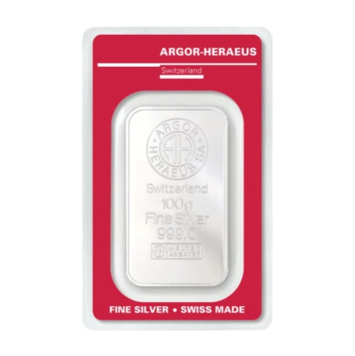 Silver 100 Gram Argor Heraeus Bar