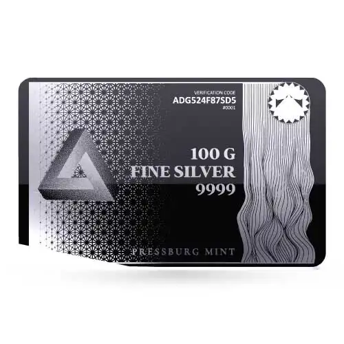 Silver 100 Gram Pressburg Triangle Bar