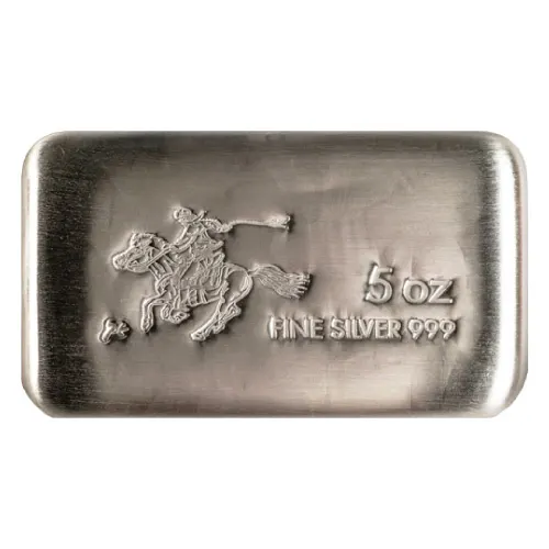 Silver 5 oz SilverTowne Pony Express Cast Bar