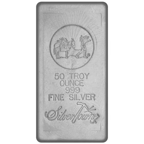 Silver 50 oz SilverTowne Poured Bar