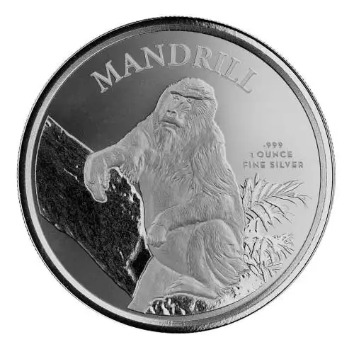 2021 Cameroon Mandrill Monkey 1 oz Silver BU