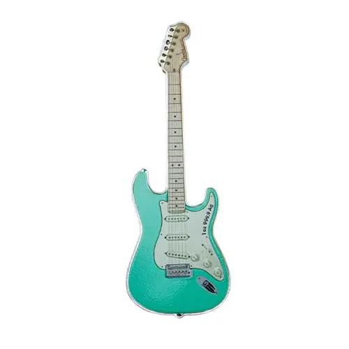 2022 Solomon Islands Fender Stratocaster Shaped Surf Green .9999 Reverse Proof Coin - Silver 1 oz
