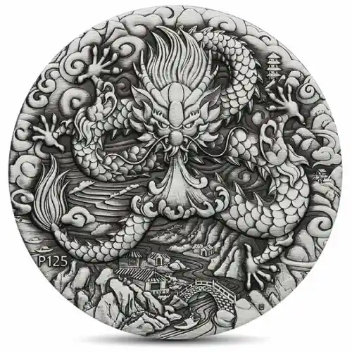 2024 2 oz Perth Lunar Dragon Silver Coin (Antiqued)