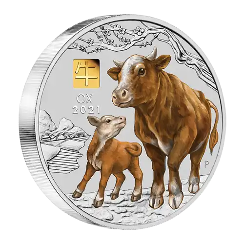 2021 Perth Lunar Ox Gold Privy 1 Kilo Silver Colored Proof