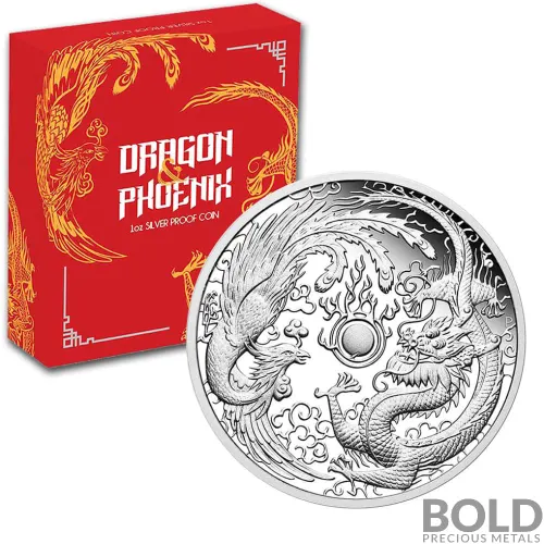 2018 Silver 1 oz Australia Perth Dragon & Phoenix Proof