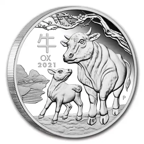 2021 Silver Australia Perth Lunar Year of the Ox Proof - 1 oz
