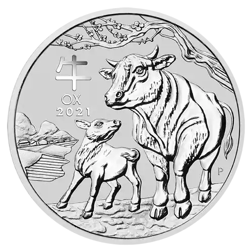 2021 Silver 1/2 oz Australia Perth Lunar Ox BU