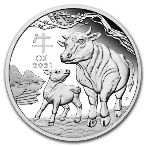 2021 Silver Australia Perth Lunar Year of the Ox Proof - 1/2 oz