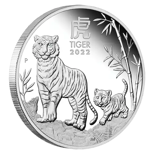 2022 Australia Perth Lunar Year of the Tiger 1 oz Silver Proof