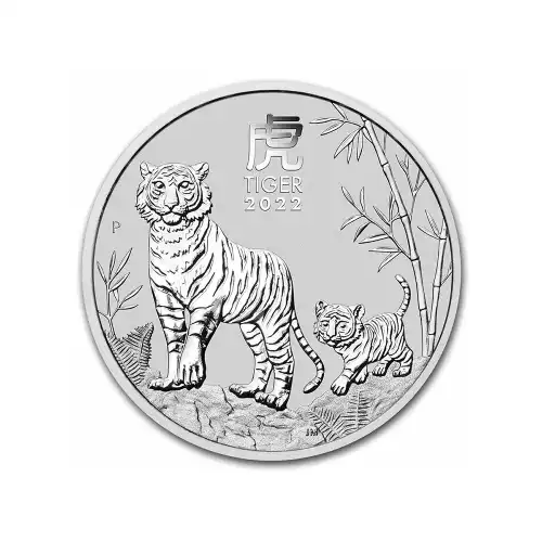 2022 Australia Perth Lunar Year of the Tiger 1/2 oz Silver BU