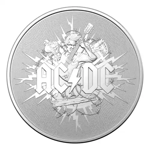 2021 RAM Australian AC/DC 1 oz Frosted Silver Coin