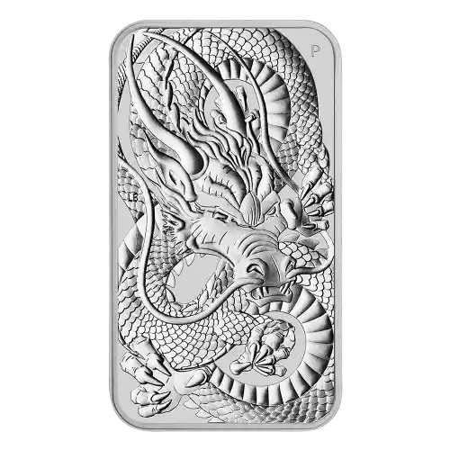 2021 Australia Perth Rectangular Dragon 1 oz Silver BU