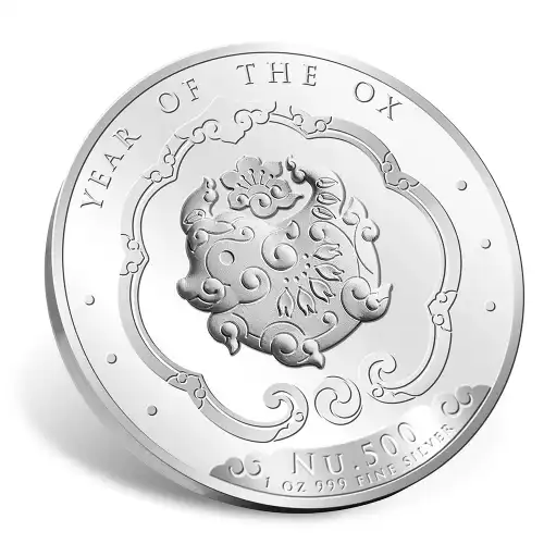 2021 Bhutan Lunar Year of the Ox Silver Proof 1 oz